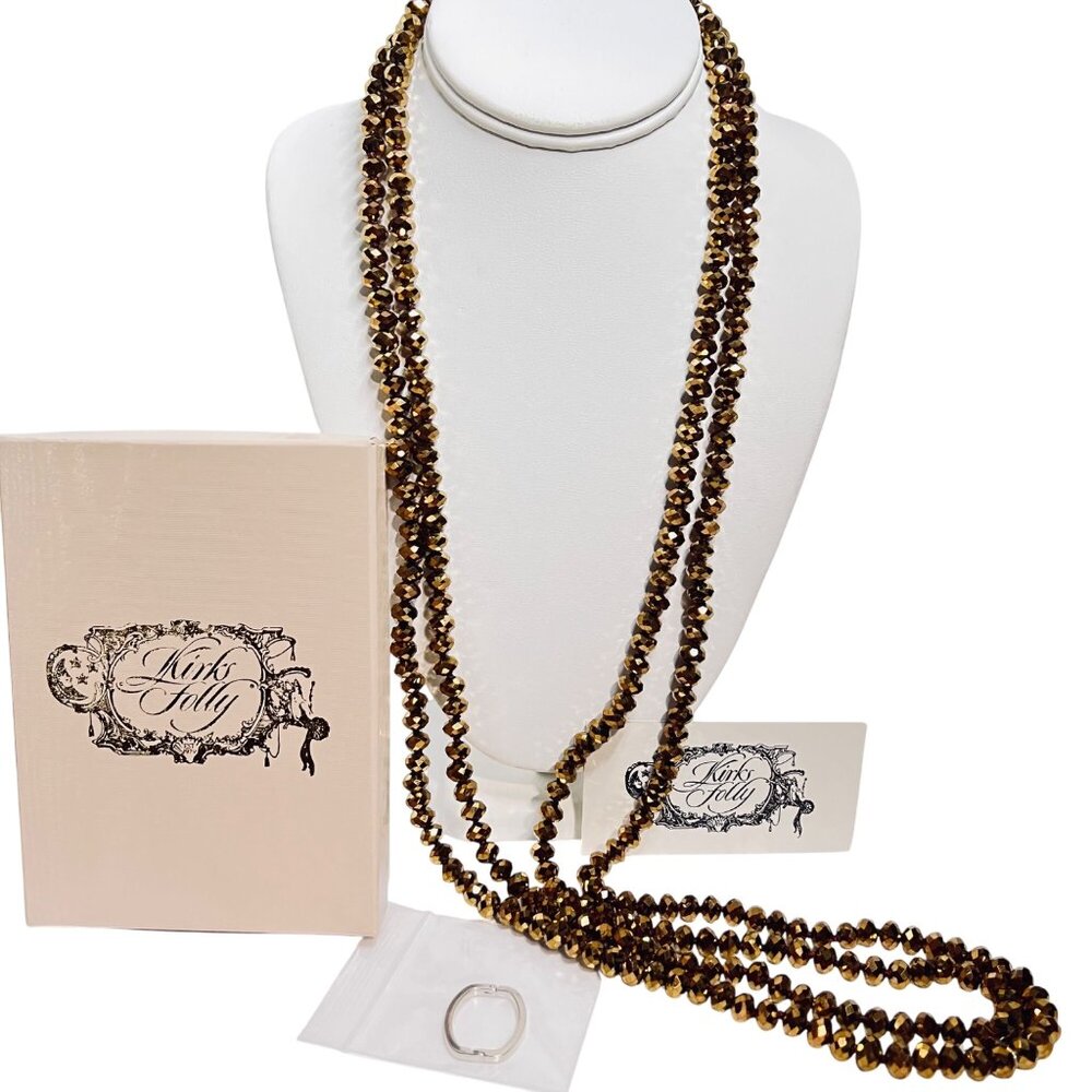 Kirks Folly Single Strand Shimmer Bead Flapper Necklace (5996) - Picture 1 of 8